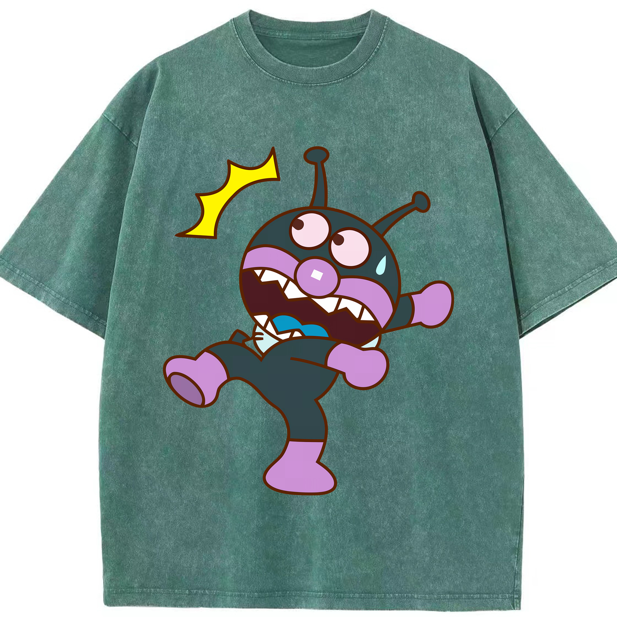 （画像用） アンパンマン Anpanman 綿100% ヴィンテージ風 半袖Tシャツ（フロントプリント）